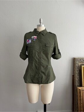 Rocawear Military-Style Button Front Shirt